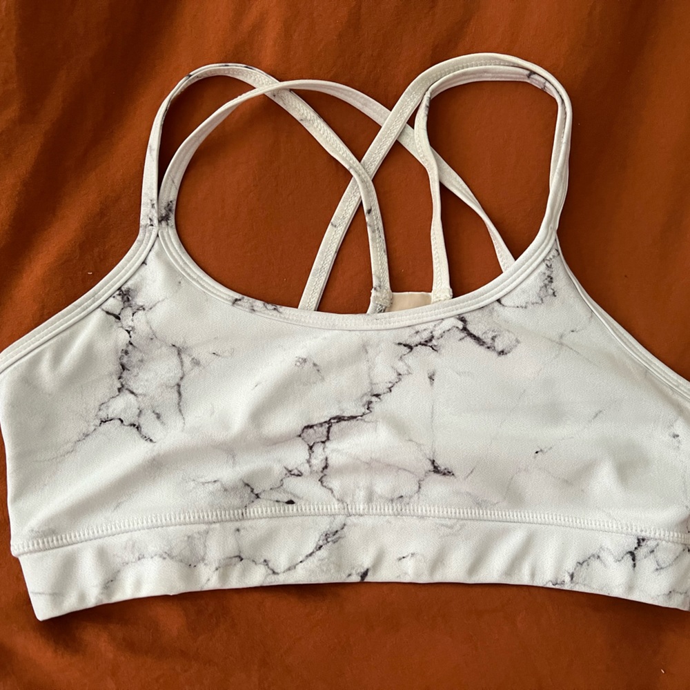 White marble buff bunny bra size medium